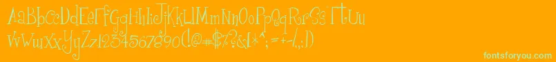 GirlsAreWeird-Schriftart – Grüne Schriften auf orangefarbenem Hintergrund