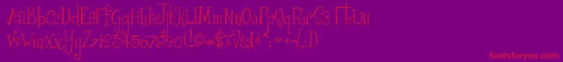 GirlsAreWeird-Schriftart – Rote Schriften auf violettem Hintergrund