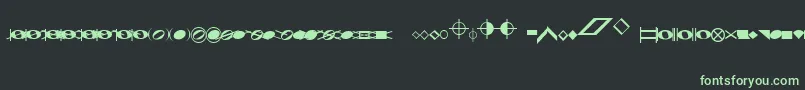 Шрифт NoteheadsSpecialEfeBased – зелёные шрифты на чёрном фоне