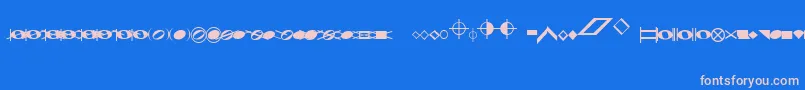 NoteheadsSpecialEfeBased Font – Pink Fonts on Blue Background