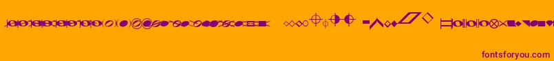 NoteheadsSpecialEfeBased-Schriftart – Violette Schriften auf orangefarbenem Hintergrund