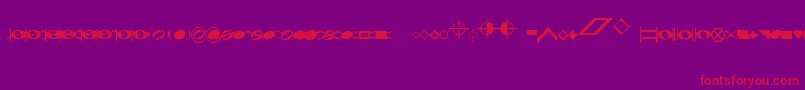 NoteheadsSpecialEfeBased-Schriftart – Rote Schriften auf violettem Hintergrund