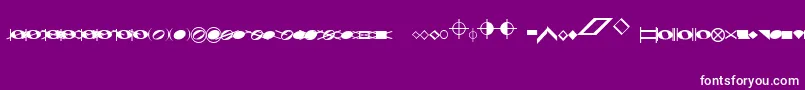 Fonte NoteheadsSpecialEfeBased – fontes brancas em um fundo violeta