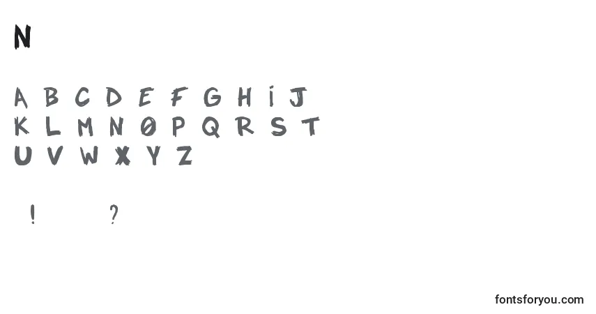 Schriftart Notadrop – Alphabet, Zahlen, spezielle Symbole
