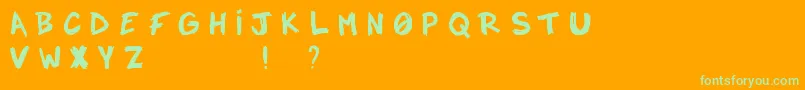 Notadrop Font – Green Fonts on Orange Background