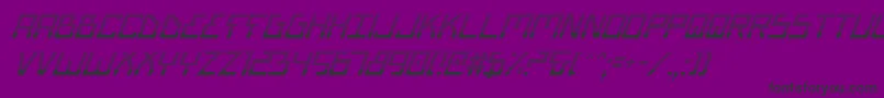 Fonte BionicTypeGradItalic – fontes pretas em um fundo violeta