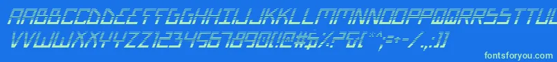Czcionka BionicTypeGradItalic – zielone czcionki na niebieskim tle