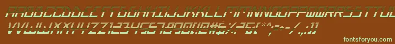 BionicTypeGradItalic-fontti – vihreät fontit ruskealla taustalla
