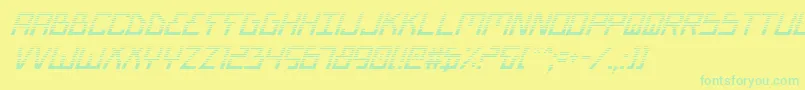BionicTypeGradItalic-fontti – vihreät fontit keltaisella taustalla