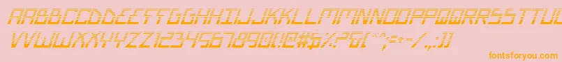 BionicTypeGradItalic-Schriftart – Orangefarbene Schriften auf rosa Hintergrund