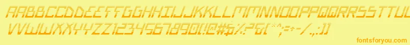 Fonte BionicTypeGradItalic – fontes laranjas em um fundo amarelo