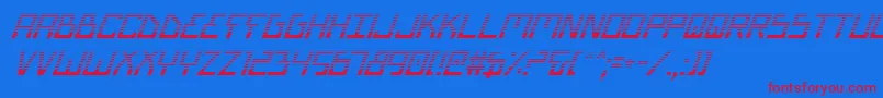 BionicTypeGradItalic Font – Red Fonts on Blue Background