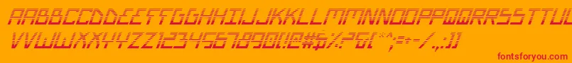 Czcionka BionicTypeGradItalic – czerwone czcionki na pomarańczowym tle