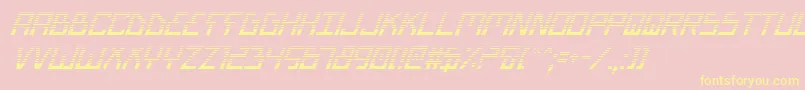 BionicTypeGradItalic Font – Yellow Fonts on Pink Background