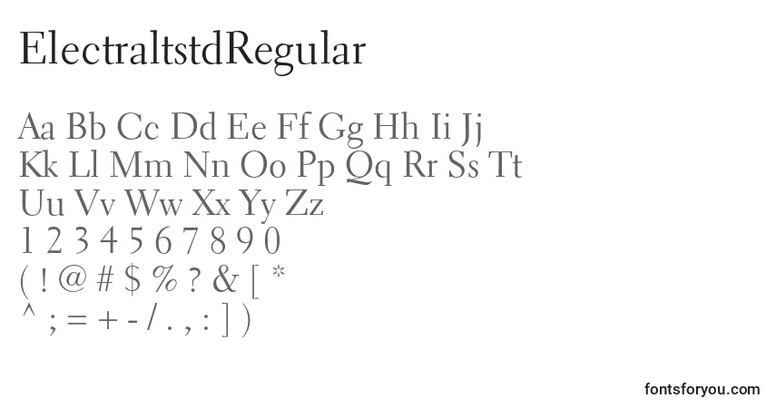 Schriftart ElectraltstdRegular – Alphabet, Zahlen, spezielle Symbole