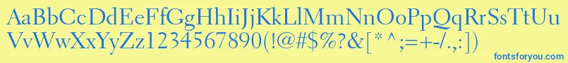 ElectraltstdRegular-Schriftart – Blaue Schriften auf gelbem Hintergrund