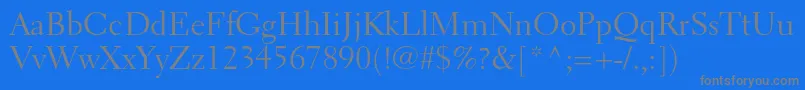 ElectraltstdRegular-Schriftart – Graue Schriften auf blauem Hintergrund