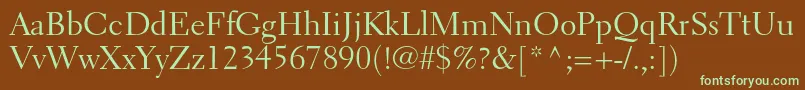 ElectraltstdRegular Font – Green Fonts on Brown Background