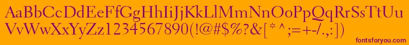 ElectraltstdRegular Font – Purple Fonts on Orange Background