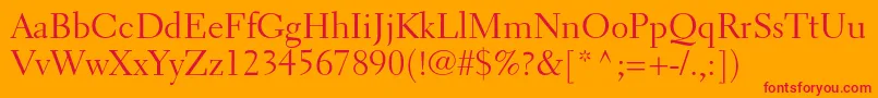 ElectraltstdRegular Font – Red Fonts on Orange Background