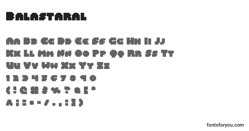 A fonte Balastaral – alfabeto, números, caracteres especiais