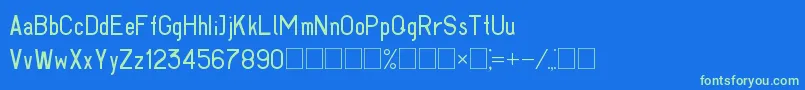 Gost293062Part1-fontti – vihreät fontit sinisellä taustalla