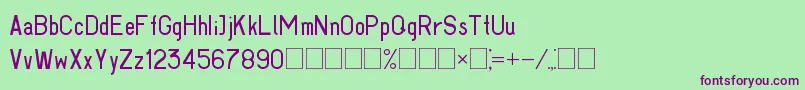 フォントGost293062Part1 – 緑の背景に紫のフォント
