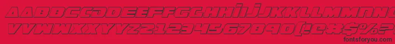 GuardianShadowItalic Font – Black Fonts on Red Background