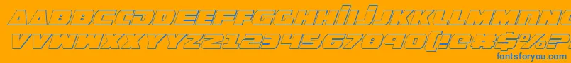 GuardianShadowItalic Font – Blue Fonts on Orange Background