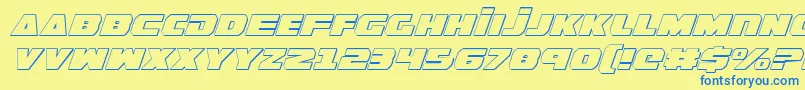 Weitere Informationen zur GuardianShadowItalic-Schriftart GuardianShadowItalic-Schriftart – Blaue Schriften auf gelbem Hintergrund