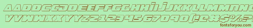 GuardianShadowItalic-Schriftart – Braune Schriften auf grünem Hintergrund
