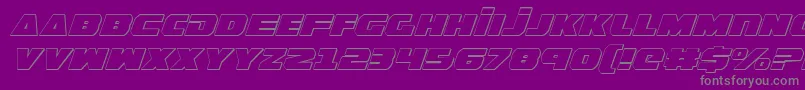 GuardianShadowItalic-Schriftart – Graue Schriften auf violettem Hintergrund