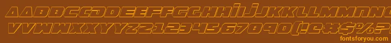 GuardianShadowItalic Font – Orange Fonts on Brown Background