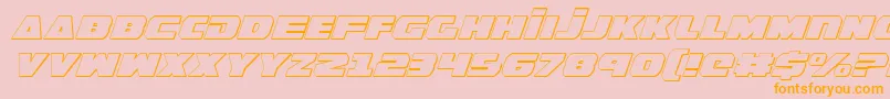 GuardianShadowItalic Font – Orange Fonts on Pink Background