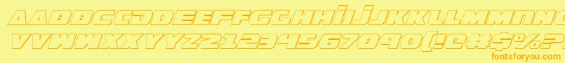 Fonte GuardianShadowItalic – fontes laranjas em um fundo amarelo