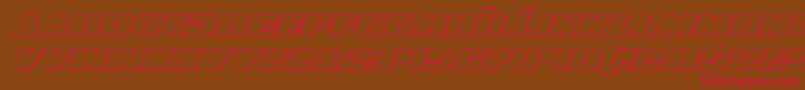 GuardianShadowItalic-Schriftart – Rote Schriften auf braunem Hintergrund