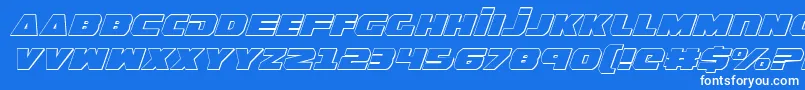 GuardianShadowItalic Font – White Fonts on Blue Background