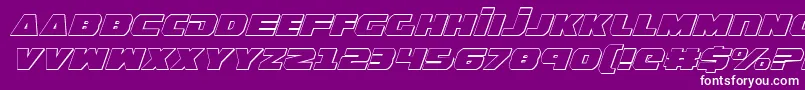 GuardianShadowItalic-Schriftart – Weiße Schriften auf violettem Hintergrund
