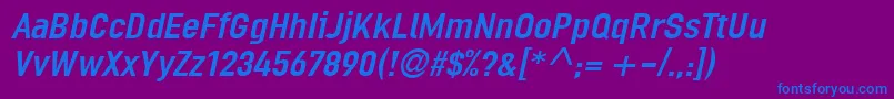 LinotypeOrdinarItalic Font – Blue Fonts on Purple Background