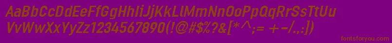 LinotypeOrdinarItalic-fontti – ruskeat fontit violetilla taustalla