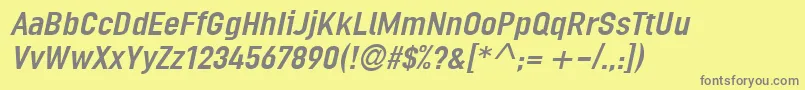 LinotypeOrdinarItalic Font – Gray Fonts on Yellow Background