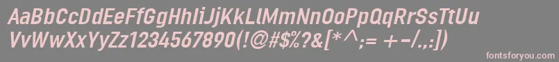 フォントLinotypeOrdinarItalic – 灰色の背景にピンクのフォント