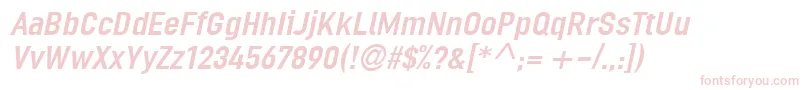 LinotypeOrdinarItalic-fontti – vaaleanpunaiset fontit valkoisella taustalla
