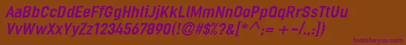 LinotypeOrdinarItalic Font – Purple Fonts on Brown Background