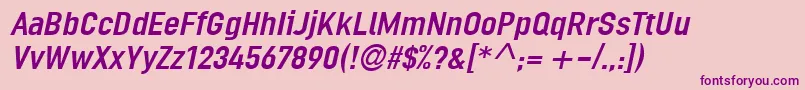 LinotypeOrdinarItalic Font – Purple Fonts on Pink Background