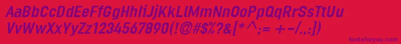 LinotypeOrdinarItalic Font – Purple Fonts on Red Background