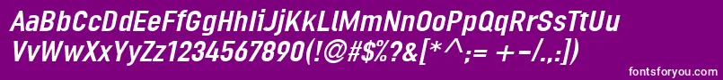 Шрифт LinotypeOrdinarItalic – белые шрифты на фиолетовом фоне