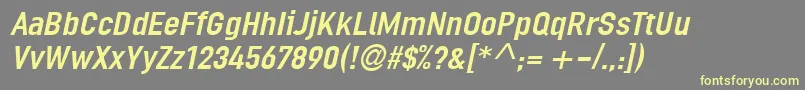 LinotypeOrdinarItalic Font – Yellow Fonts on Gray Background