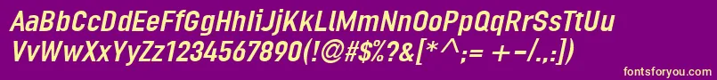 LinotypeOrdinarItalic Font – Yellow Fonts on Purple Background