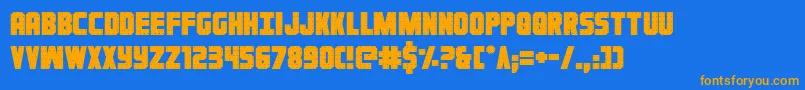 Ironforge Font – Orange Fonts on Blue Background